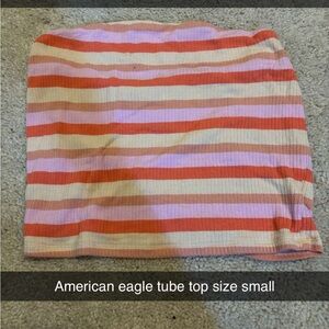 American Eagle Outfitters Pink and Orange Striped tube top